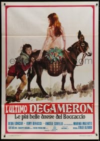 9j371 LAST DECAMERON ADULTRY IN 7 EASY LESSONS Italian 1p 1972 wacky art with naked woman on donkey!