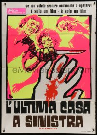 9j372 LAST HOUSE ON THE LEFT Italian 1p 1973 first Wes Craven, different dayglo art by Symeoni!