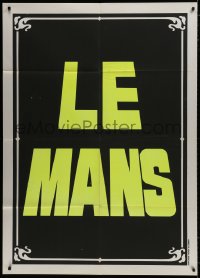 9j375 LE MANS teaser Italian 1p 1971 only the title in dayglo yellow over black background!