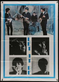 9j378 LET IT BE Italian 1p R1981 different montage image of The Beatles close up & performing!