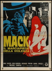9j387 MACK Italian 1p 1974 AIP, cool different artwork of Max Julien with gun & naked woman!