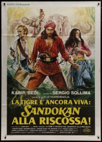 9j462 TIGER IS STILL ALIVE: SANDOKAN TO THE RESCUE Italian 1p 1977 Casaro art of Kabir Bedi & cast!