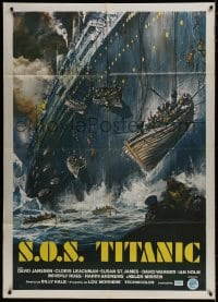9j432 S.O.S. TITANIC Italian 1p 1980 best completely different art of the legendary ship sinking!