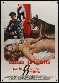 9j453 SS GIRLS Italian 1p 1977 beyoind outrageous Aller art of Nazi watching dog with naked woman!
