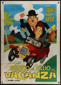 9j455 STANLIO E OLLIO IN VACANZA Italian 1p R70s art & image of Laurel & Hardy!