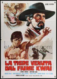9j461 TIGER FROM RIVER KWAI Italian 1p 1975 George Eastman, cool kung fu art by Zanca!