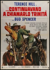 9j467 TRINITY IS STILL MY NAME Italian 1p 1971 spaghetti western art of Terence Hill on horse!