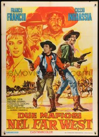 9j469 TWO GANGSTERS IN THE WILD WEST Italian 1p 1965 Franco & Ciccio, Casaro spaghetti western art!