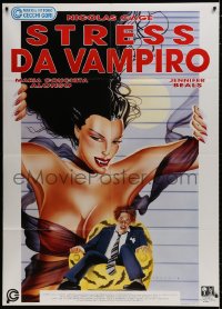 9j474 VAMPIRE'S KISS Italian 1p 1989 different Cecchini art of young Nicolas Cage & sexy monster!