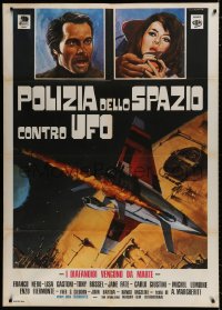 9j479 WAR OF THE PLANETS style B Italian 1p R1970s cool different Crovato art of Nero & Gastino!