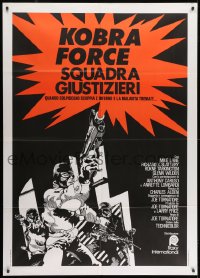 9j487 ZEBRA FORCE Italian 1p 1976 art of masked criminals with guns, all hell explodes!