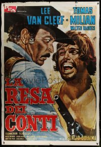 9j497 BIG GUNDOWN Italian 2p 1966 Mos art of Lee Van Cleef & Tomas Milian, spaghetti western!