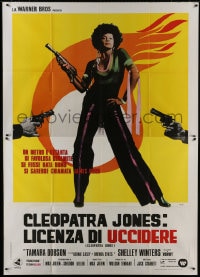 9j502 CLEOPATRA JONES Italian 2p 1973 different Ferrini art of hottest super agent Tamara Dobson!