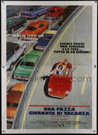 9j515 FERRIS BUELLER'S DAY OFF Italian 2p 1987 different art of Broderick & friends in Ferrari!