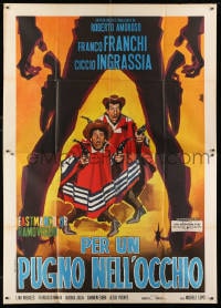 9j517 FISTFUL OF KNUCKLES Italian 2p 1965 Franco & Ciccio, wacky spaghetti western art by Deseta!