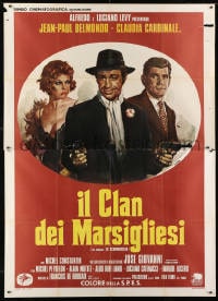 9j531 HIT MAN Italian 2p 1972 Casaro art of Jean-Paul Belmondo, Claudia Cardinale & Constantin!