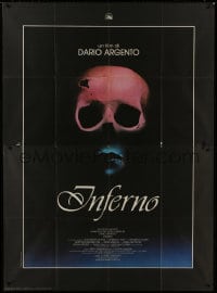 9j534 INFERNO Italian 2p 1980 Dario Argento horror, really cool skull & bleeding mouth image!