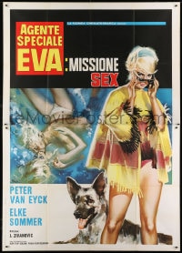 9j560 SEDUCTION BY THE SEA Italian 2p 1966 Sandro Symeoni art of sexy secret agent Elke Sommer!