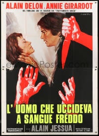 9j561 SHOCK TREATMENT Italian 2p 1973 cool Ciriello dayglo art of Alain Delon & Annie Girardo!