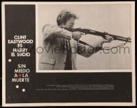 9j654 ENFORCER Mexican LC 1976 close up of Clint Eastwood as Dirty Harry aiming shotgun!