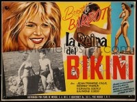 9j663 GIRL IN THE BIKINI Mexican LC 1958 sexy Brigitte Bardot in inset AND three border images!