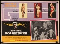 9j664 GOLDFINGER Mexican LC R1970s c/u of Sean Connery as James Bond with sexy Shirley Eaton!