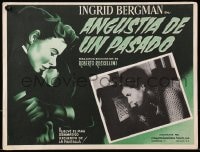 9j656 FEAR Mexican LC 1954 close up of Ingrid Bergman with phone, directed by Roberto Rossellini!