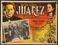 9j671 JUAREZ Mexican LC R1950s Bette Davis in inset image & with Paul Muni in border art!