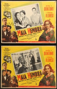 9j596 MALA HEMBRA 7 Mexican LCs 1950 Rosita Quintana, Ernesto Alonso, Ruben Rojo, bad girl!