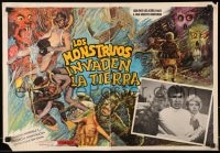 9j580 MONSTERS OF THE SUBMERGED CITY 17x24 Mexican LC 1970s Creature from the Black Lagoon art!