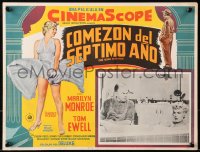 9j703 SEVEN YEAR ITCH Mexican LC R1950s Billy Wilder, Marilyn Monroe's toe caught in bathtub!