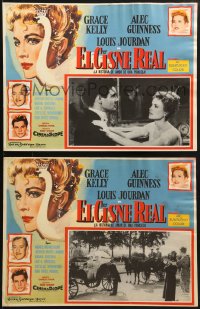 9j621 SWAN 2 Mexican LCs 1956 beautiful Grace Kelly shown in both scenes, Louis Jourdan!