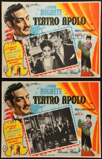 9j607 TEATRO APOLO 6 Mexican LCs 1950 Jorge Negrete & pretty Maria de los Angeles Morales!