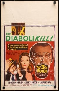 9j003 3rd VOICE WC 1960 cool image of Edmund O'Brien in huge skull + sexy Julie London!