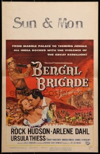 9j037 BENGAL BRIGADE WC 1954 Rock Hudson & Arlene Dahl romancing and fighting in India!