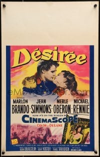9j078 DESIREE WC 1954 romantic artwork of Marlon Brando about to kiss pretty Jean Simmons!