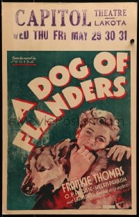 9j083 DOG OF FLANDERS WC 1935 great art of Frankie Thomas & Lightning the Dog, very rare!