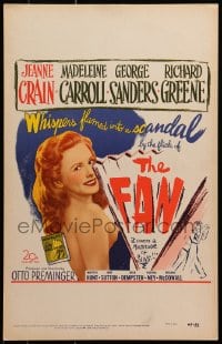 9j093 FAN WC 1949 full-length art of sexy Jeanne Crain, directed by Otto Preminger!