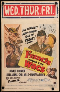 9j100 FRANCIS JOINS THE WACS WC 1954 Donald O'Connor & the talking mule are in the ladies' Army now!