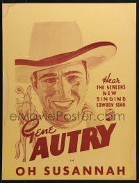 9j106 GENE AUTRY WC 1930s great art, hear the screen's new singing cowboy star, Oh Susanna!