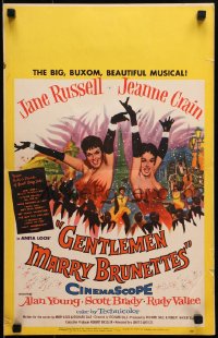 9j107 GENTLEMEN MARRY BRUNETTES WC 1955 sexy Jane Russell & Jeanne Crain in the big buxom musical!