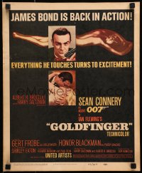9j112 GOLDFINGER WC 1964 two great images of Sean Connery as James Bond 007 & golden Eaton!