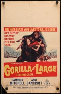 9j114 GORILLA AT LARGE WC 1954 great art of giant ape holding screaming sexy Anne Bancroft!