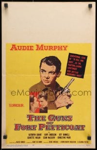 9j120 GUNS OF FORT PETTICOAT WC 1957 art of Audie Murphy as lieutenant who battled incredible odds!