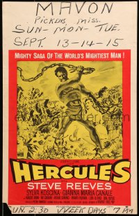 9j125 HERCULES WC 1959 great artwork of the world's mightiest man Steve Reeves!