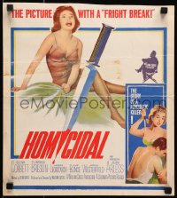 9j127 HOMICIDAL WC 1961 William Castle's frightening story of a psychotic female killer!