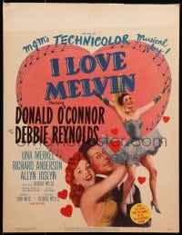 9j131 I LOVE MELVIN WC 1953 great romantic art of Donald O'Connor & Debbie Reynolds!