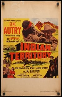9j133 INDIAN TERRITORY WC 1950 cool huge image of Gene Autry & Champion the Wonder Horse!
