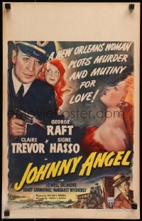 9j141 JOHNNY ANGEL WC 1945 George Raft & sexy French Claire Trevor in New Orleans!