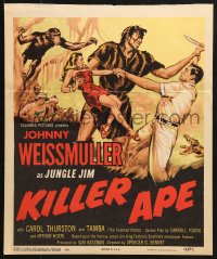 9j150 KILLER APE WC 1953 Weissmuller as Jungle Jim, drug-mad beasts ravage human prey!